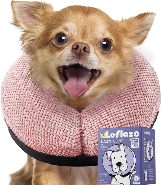 Soft Inflatable Dog Cone Collar for Large Medium Small Dogs Cats After Surgery - Dog Neck Donut, E Collar, Elizabethan Collar Alternatives for Dogs Recovery