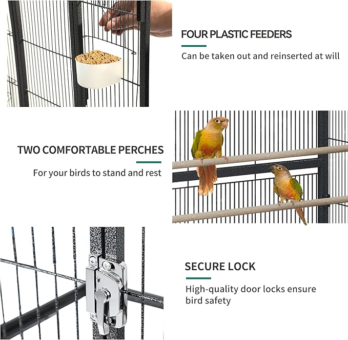 YINTATECH 53 inches Bird Cage Seed Catcher & Birdcage Cover, Bird Cages for Parakeets, Parrot, Cockatiel, Pigeon, Finch cage for Birds