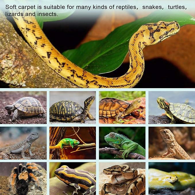 BWOGUE Reptile Carpet Natural Coconut Fiber Tortoise Lizard Mat,3 Pack Pet Terrarium Liner for Lizard Snakes Chamelon Geckos Turtle Bedding Mat Reptile Supplies