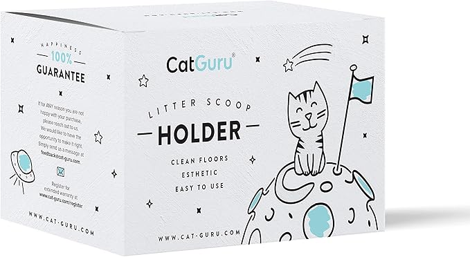 CatGuru Premium Cat Litter Scoop Holder, Scooper Caddy, Scoop Stand Pairs with Any Cat Litter Box and Fits Most Cat Litter Scoops (White)