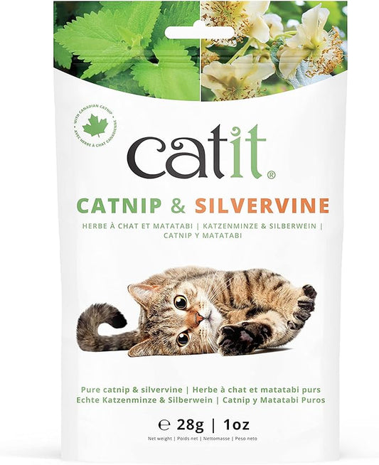 Catit Dried Catnip and Silverine Mix for Stimulating Indoor and Outdoor Cats