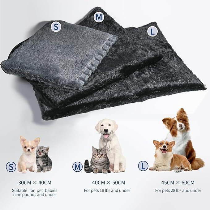 Pet Heating Pad for Dog Cat - Intelligent Thermostat Temperature Controller,Washable Flannel Cover - Cat Dog, S M L - Heated Cat Bed Indoor, Self Warming Cat Bed - Heating Pad for Cats (L)