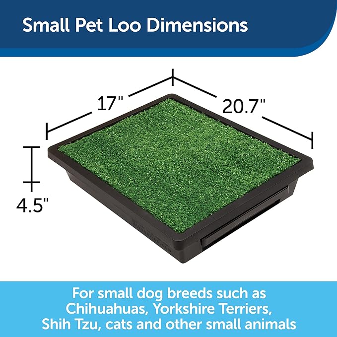 PetSafe Pet Loo Portable Dog Potty - Pet Toilet Alternative for Puppy Pads - Small - Perfect for House Training - Easy-to-Clean Grass Mat