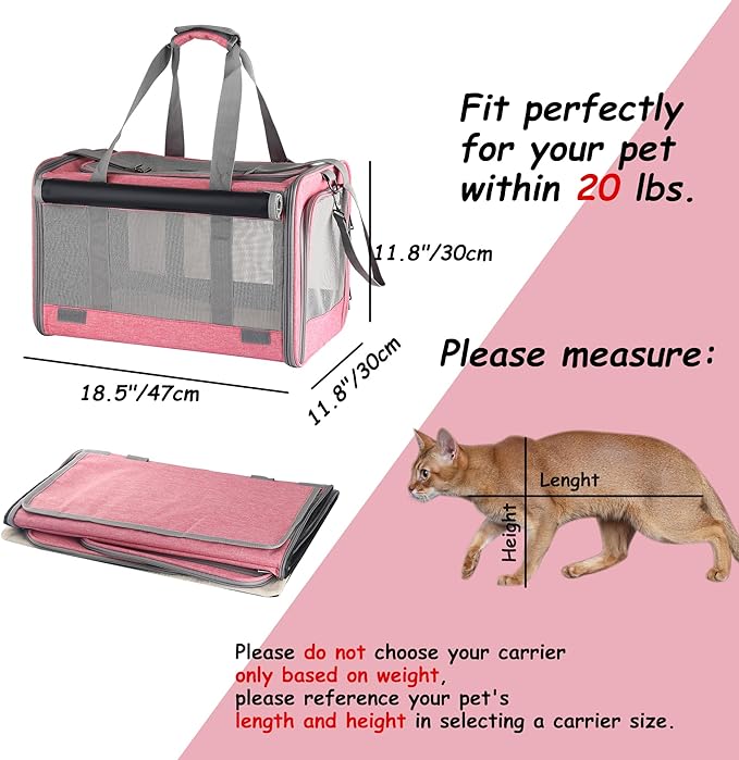 Dog soft-sided carriers Large cat carriers Cat soft-sided carriers Cat carriers Dog carriers Cat travel carriers Dog travel bag Reptile carriers Squirrel carriers Guinea pig carrier(Large Pink)