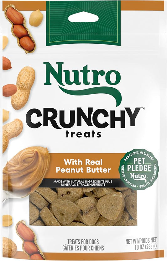 NUTRO Crunchy Dog Treats with Real Peanut Butter, 10 oz. Bag