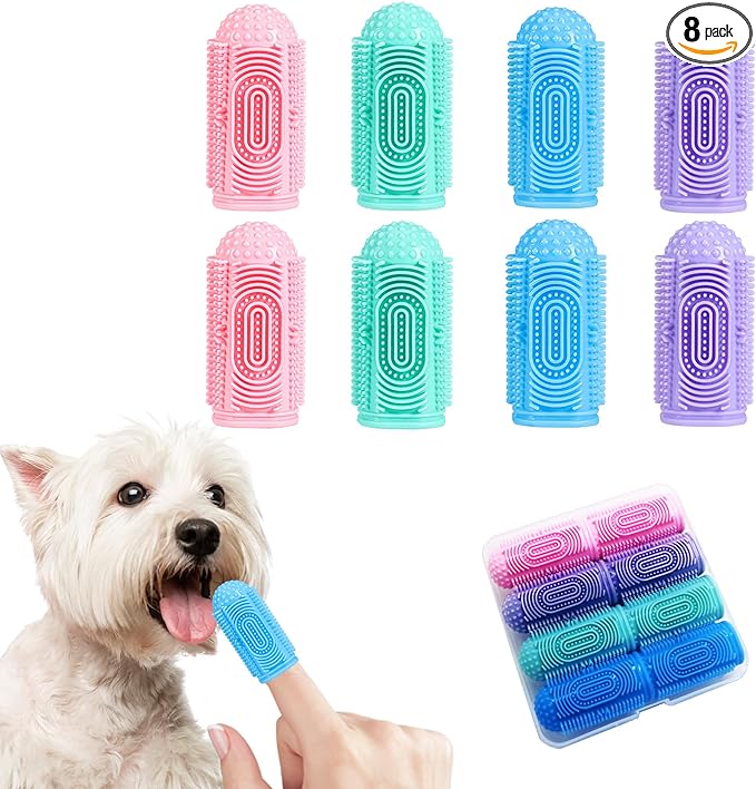 Dog Toothbrush Dog Tooth Brushing Kit 8 Pack Dog Finger Toothbrush for Dog Teeth Cleaning&Dog Dental Care,Cat Toothbrush Dog Tooth Brush Puppy Toothbrush Pet Toothbrush