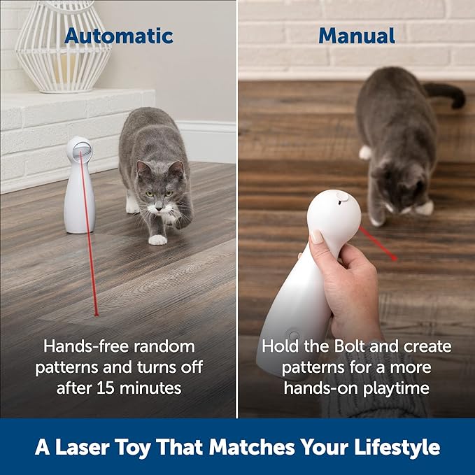 PetSafe Bolt Automatic, Interactive Laser Cat Toy - Adjustable Laser with Random Patterns