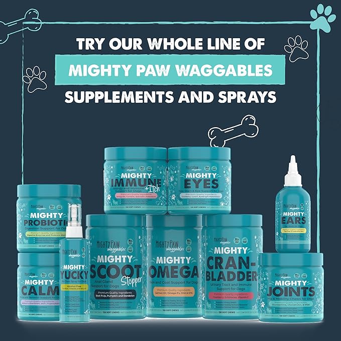Mighty Paw Waggables Mighty Scoot (Made in USA) | Dog Digestive Support Anal Gland Chews. Dog Anal Gland Scoot for Dogs. Beet Pulp & Pumpkin Dog Fiber Supplements. Pet Bowel Gut Health (120 Count)