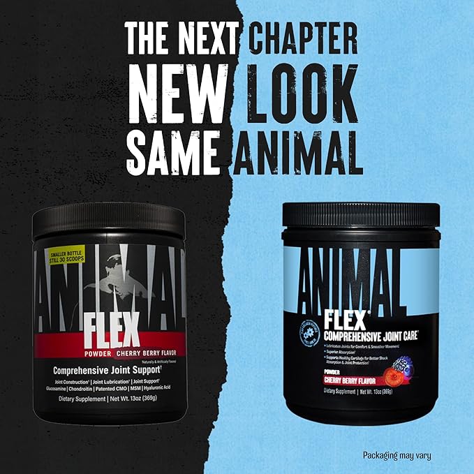 Animal Flex Powder – All-in-one Complete Joint Support Supplement – Contains Collagen, Turmeric Root, Curcumin, Glucosamine & Chondroitin – Helps Repair And Restore Joints –Cherry Flavor, 30 Scoops