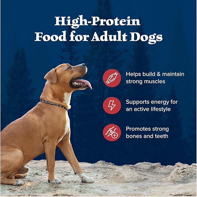 Blue Buffalo Wilderness Rocky Mountain Recipe High-Protein Adult Dry Dog Food, Made in the USA with Natural Ingredients Plus Wholesome Grains, Red Meat, 4.5-lb. Bag