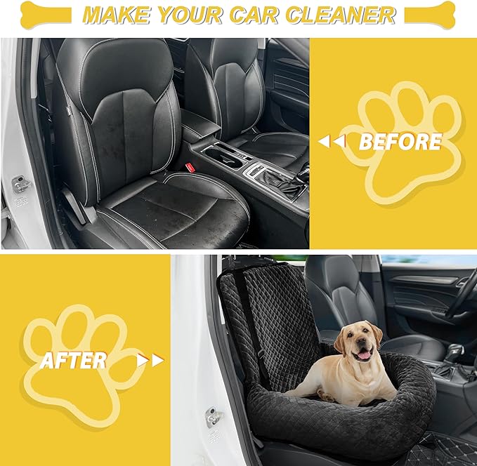 Dog Car Seat Pet Booster Car Seat for Small Mid Dogs, Dog Car Seat is Safe and Comfortable, and can be Disassembled for Easy Cleaning, Comfy Ultra Soft Car Travel Bed