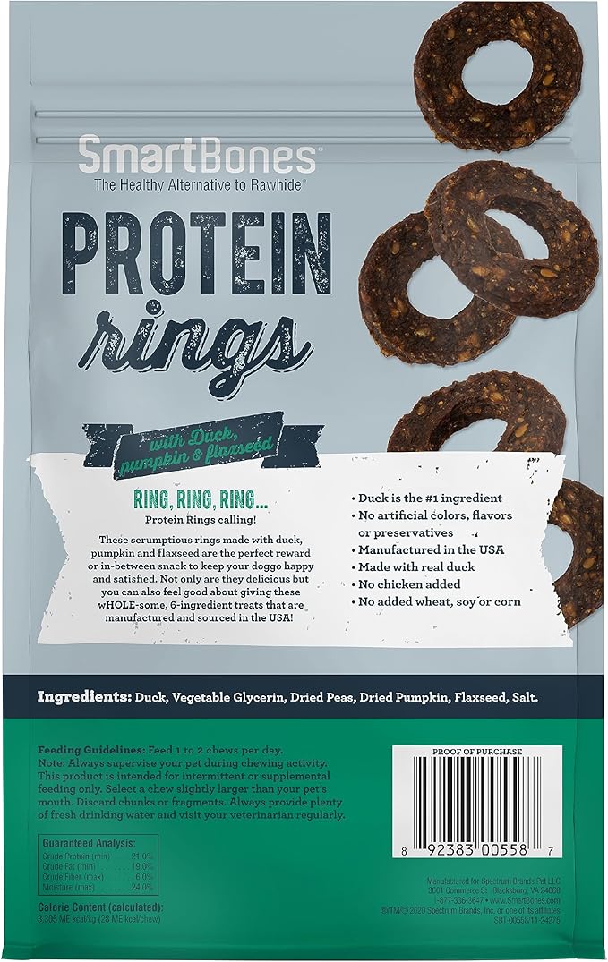 SmartBones Protein Rings with Real Duck, Pumpkin and Flaxseed, 10.5 OZ