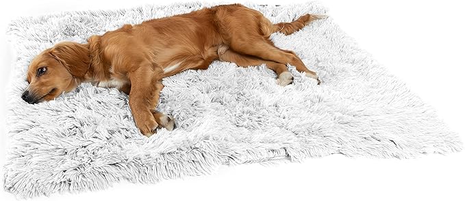 Best Friends by Sheri Calming Shag Fur Pet Throw Blanket, Frost, 30"x40"