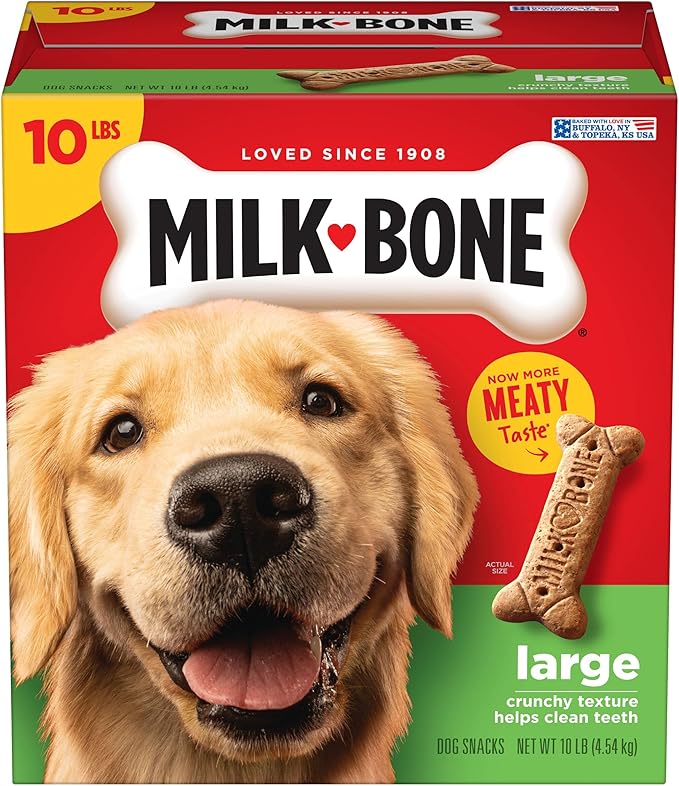 Milk-Bone Dog Treats Bundle: Original Biscuits for Large Dogs 10 Pounds + Soft & Chewy Beef & Filet Mignon 25 Ounce