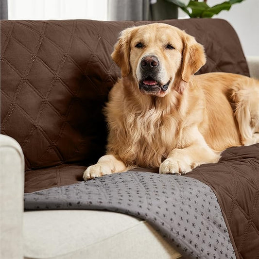 Gorilla Grip 100% Waterproof Dog Blanket, Pet Friendly Throw Essential for Small Dogs, Tear and Slip Resistant Leakproof Washable Couch Cushion Protector Cover for Indoor Furniture, 40x50 Chocolate