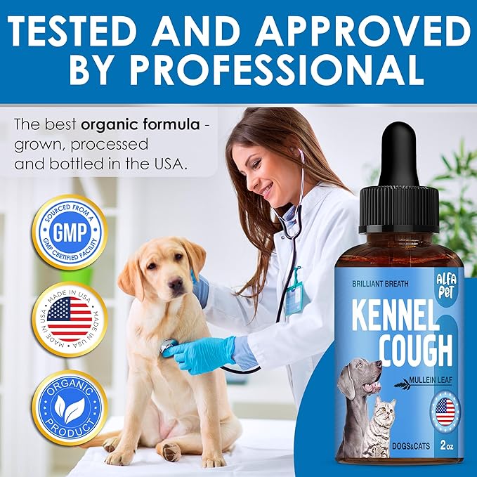 Dog Cough - Kennel Cough - Dog Allergy Relief - Supplements for Dogs & Cats Health - Allergy Relief Immune Supplement for Dogs - for Dry, Wet & Barkly
