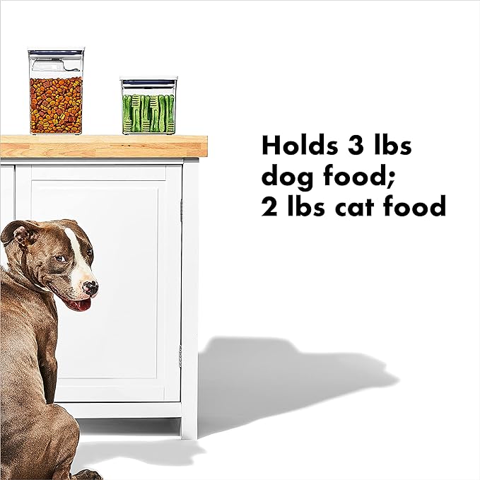 OXO Good Grips Pet POP Container – 2.8 Qt/2.6 L |Ideal for up to 3lbs of Dog Food or 2lbs of Cat Food | Airtight Storage Container | BPA Free