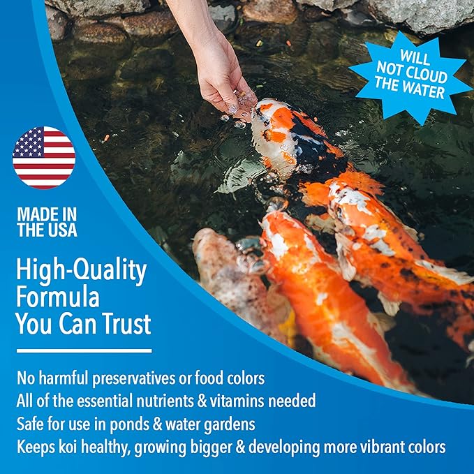 MICROBE-LIFT High Growth and Energy Floating Fish Food Pellets for Ponds, Water Gardens, and Fountains, Safe for Live Goldfish and Koi, 2.25 lbs