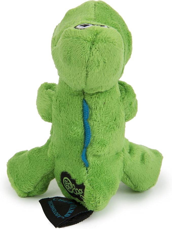 goDog Just For Me Dinos T-Rex Squeaky Plush Dog Toy, Chew Guard Technology - Green, Mini