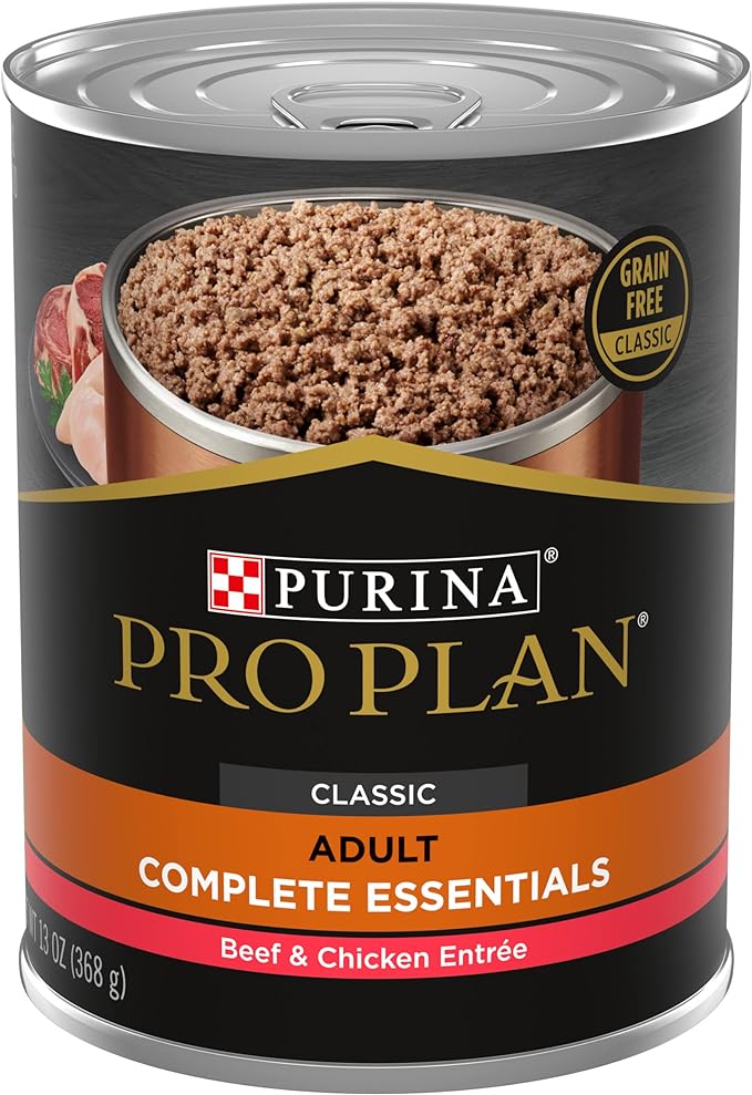 Purina Pro Plan Grain Free Wet Dog Food, Classic Beef and Chicken Entree - (Pack of 12) 13 oz. Cans