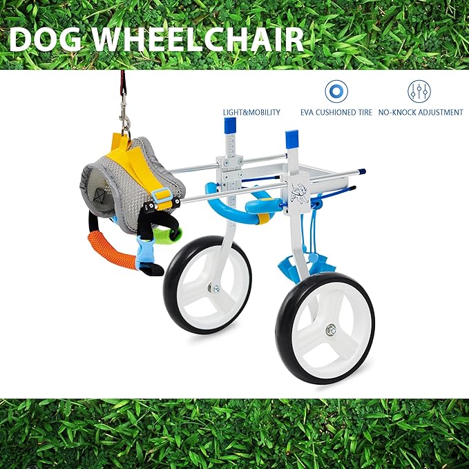 Adjustable Dog Wheelchair for Back Legs| Pet Wheelchairs with Disabled Hind Legs Walking|Stabel & Light Weight (7-Size) (S)