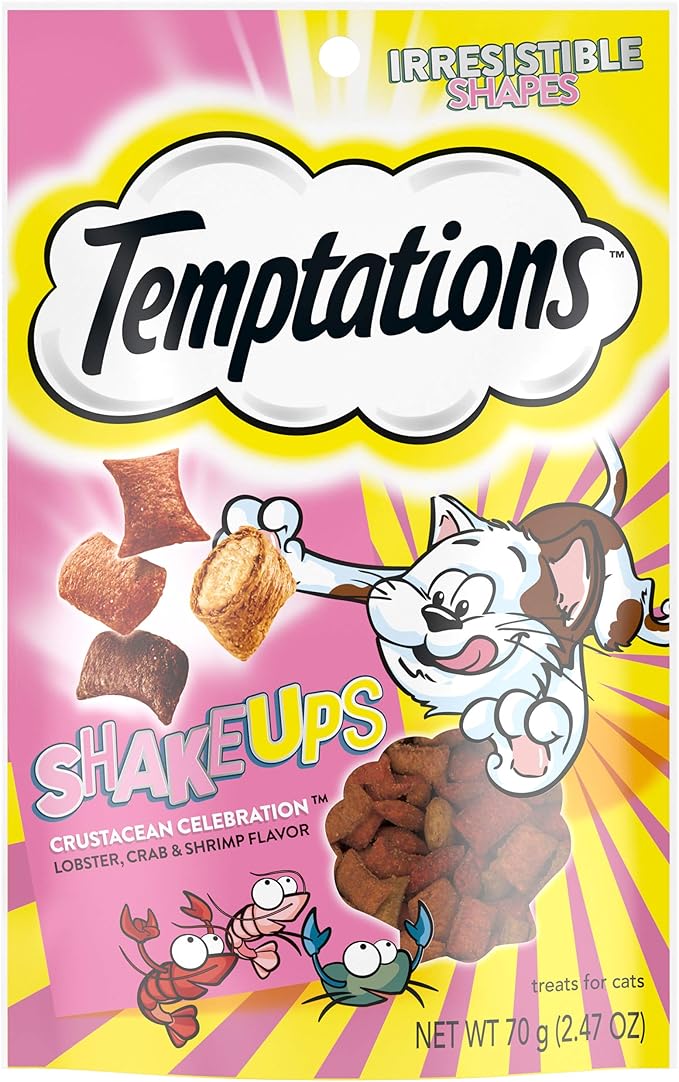 Temptations ShakeUps Crunchy and Soft Cat Treats, Crustacean Celebration Flavor, (12) 2.47 oz. Pouches
