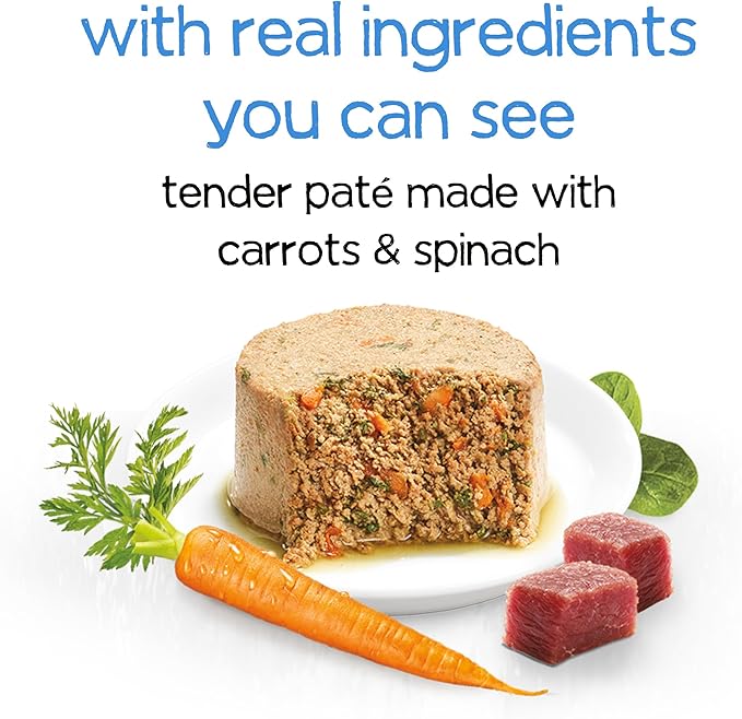 Purina Beneful Infused Wet Dog Food Pate with Real Lamb, Carrots and Spinach, with Sunflower Oil - (Pack of 12) 3 oz. Cans