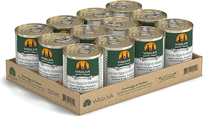 Weruva Classic Dog Food, Green Eggs & Chicken with Chicken Breast & Pumpkin in Gravy, 14oz Can (Pack of 12)