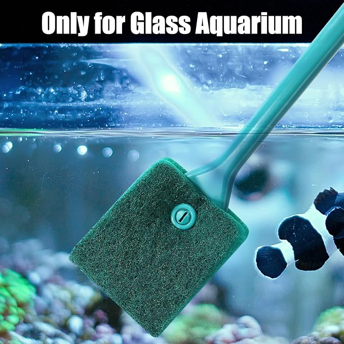 AQUANEAT 3pcs Aquarium Glass Cleaner, Aquarium Algae Scraper, Fish Tank Sponge Brush, Aquarium Algae Scrubber