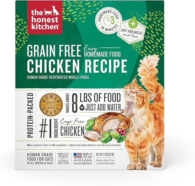 The Honest Kitchen Dehydrated Grain Free Chicken Cat Food, 2 lb Box