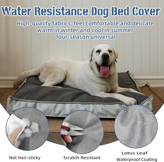 Dog Bed Cover, Comfortable and Quiet Dog Bed Covers for Pet Mat Bed,Washable Replacement Cover, Faux Leather Pet Nest, 30" L x 20" W x 3" H, Cover Only