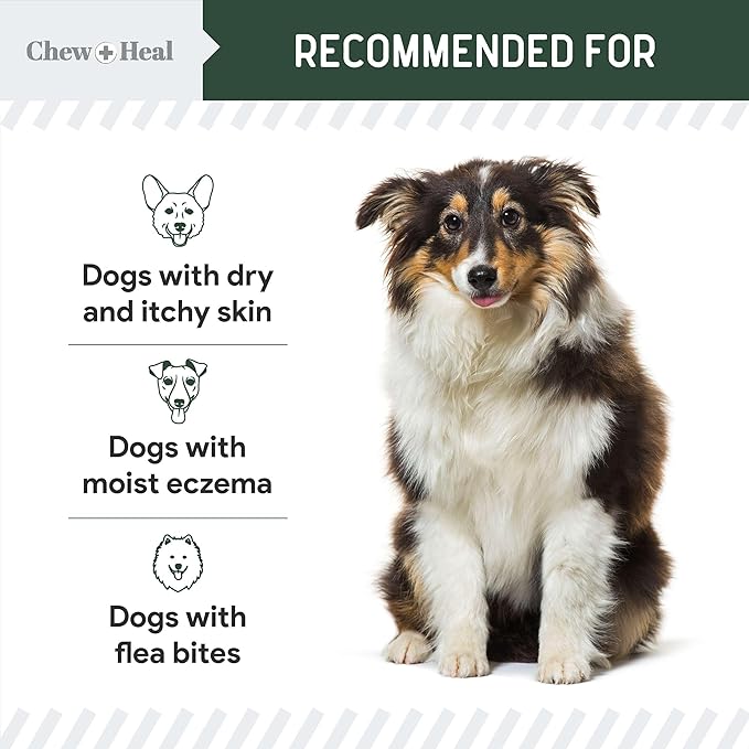 Chew + Heal Labs Hydrocortisone Lotion for Dogs - 4 oz Anti Itch Cream for Irritated Skin, Flea Bites, Itching, and More - Made in The USA