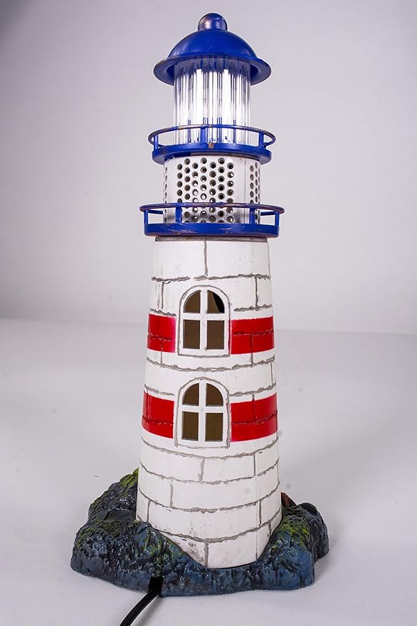 Penn-Plax Deco-Replicas LED Lighthouse Ornament - for Freshwater and Saltwater Aquariums – Fully Functioning