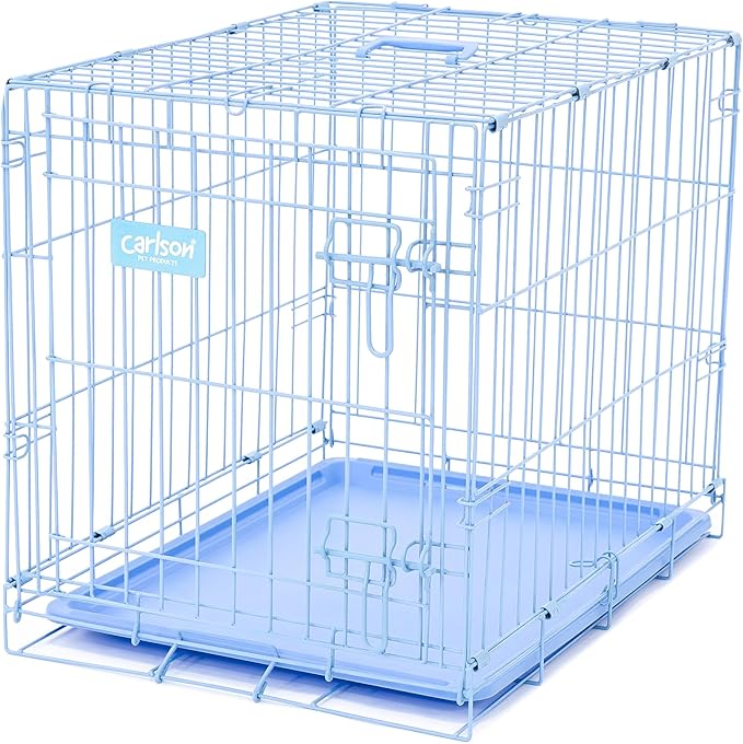 Carlson Blue Secure and Compact Single Door Metal Dog Crate, Small