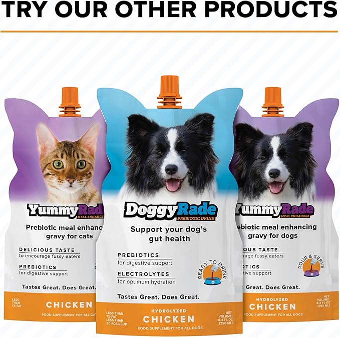 KittyRade – Delicious, Healthy Prebiotic, Isotonic Drink for Cats, Electrolytes | Reliable Hydration Drink for Cats & Low Calorie | Cat Health Supplement | Resealable Packs | KittyRade (250ml x 3)