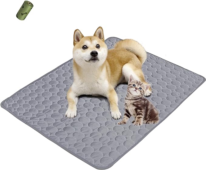 MICROCOSMOS Summer Cooling Mat & Sleeping Pad- Water Absorption Top, Materials Safe, Easy Carry, EZ Clean. Keep Cooling for Pets, Kids and Adults.(Dark Grey, 28" x 22")