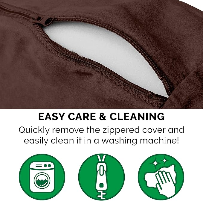 Furhaven 44" Round Cooling Gel Dog Bed for Large Dogs w/ Removable Washable Cover, For Dogs Up to 80 lbs - Sherpa & Suede Snuggery - Espresso, 44-inch