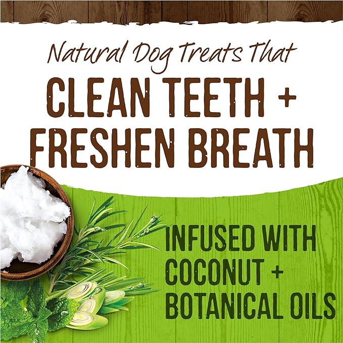 Merrick Fresh Kisses Natural Dental Chews Infused With Coconut And Botanical Oils For Large Dogs Over 50 Lbs - 4 ct. Bag