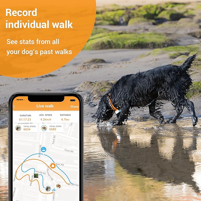 3s GPS Tracker for Dogs Up to 30-Day Battery Life, Waterproof Pet Health Monitor | Live Location Tracking | Unlimited Range | Escape Alert | Remote Voice Recall | Fits for Dogs & Cats (7 lbs)