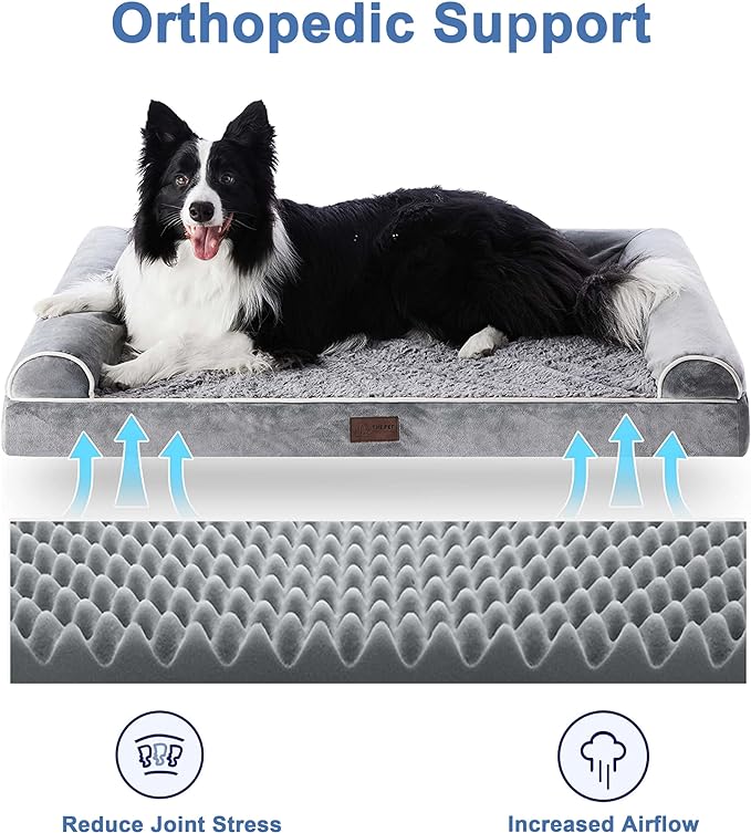 Jumbo Dog Bed for Large Dogs, Waterproof Orthopedic Dog Beds with Removable Washable Cover