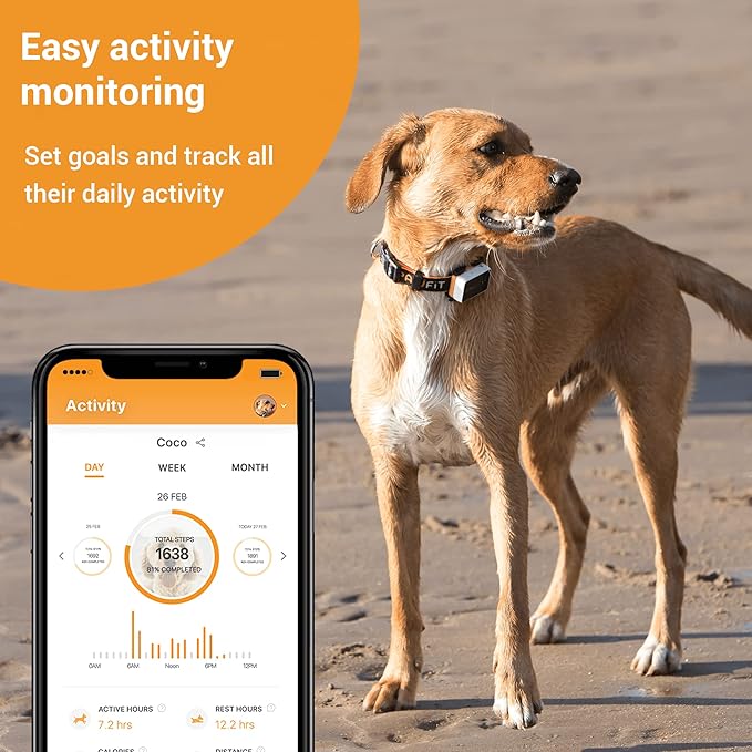 3s GPS Tracker for Dogs Up to 30-Day Battery Life, Waterproof Pet Health Monitor | Live Location Tracking | Unlimited Range | Escape Alert | Remote Voice Recall | Fits for Dogs & Cats (7 lbs)