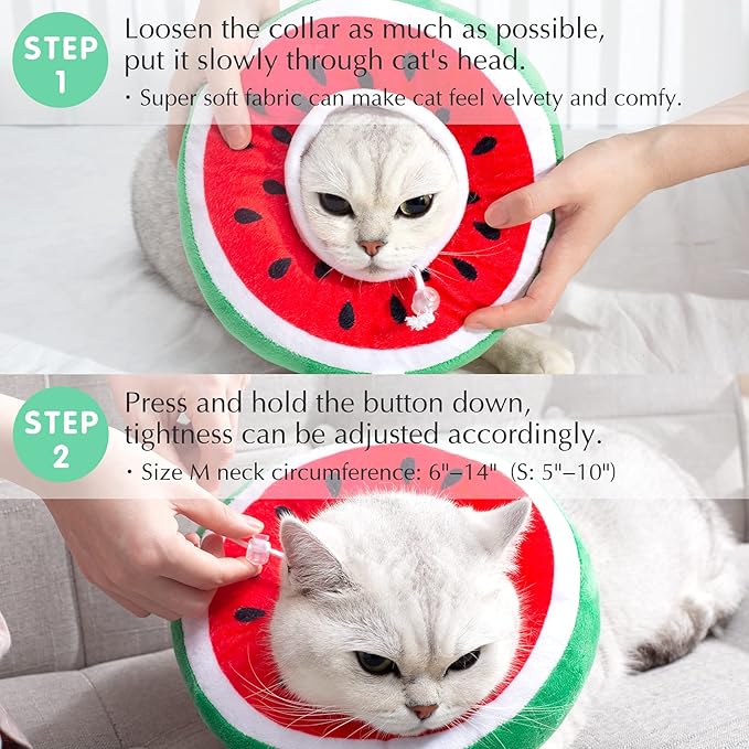 ANWA Adjustable Cat Cone Collar Soft, Cute Cat Recovery Collar, Cat Cones After Surgery for Kittens