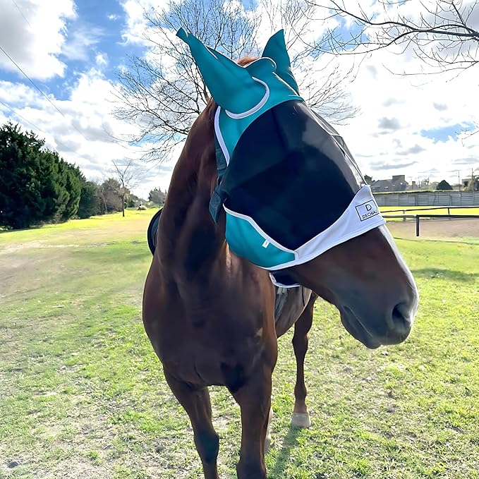 Horse Fly Mask - Fly Masks for Horses with Ears, Horse Sunscreen, Sunscreen for Horses, UV Fly Mask for Horses, Horse Fly Mask UV Protection, Cattle Fly Mask, Fly Masks for Horses, Fly Mask