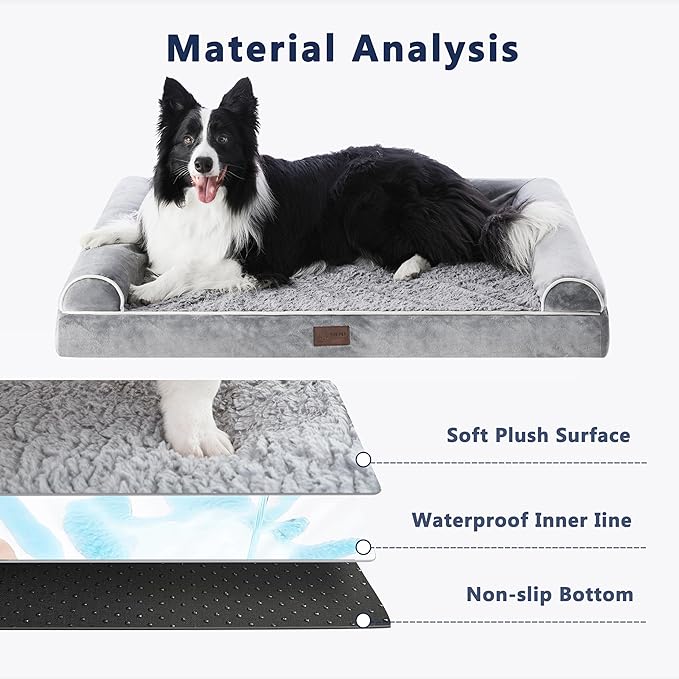 Jumbo Dog Bed for Large Dogs, Waterproof Orthopedic Dog Beds with Removable Washable Cover