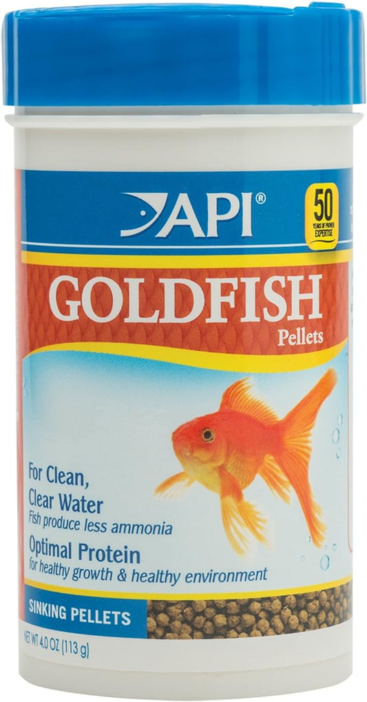 API GOLDFISH PELLETS Fish Food 4-Ounce Container, Medium, Model:833B