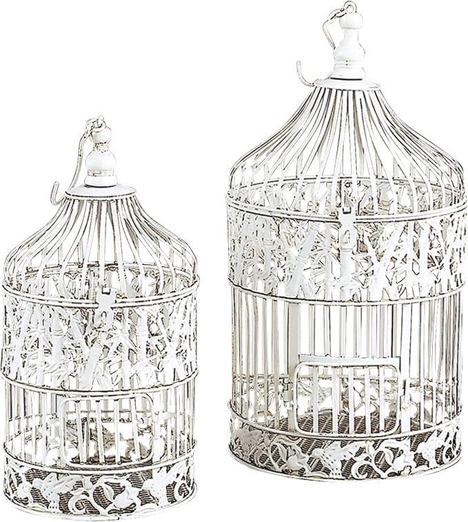 Deco 79 82677 Birdcage, 15", 18"H, White
