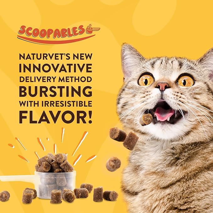 NaturVet Scoopables Cat Digestive Support - Digestive Enzymes for Cats with Probiotic - Supports Diet Change, Sensitive Stomachs & Healthy Digestive Tract - Salmon Flavored | 5.5oz Bag