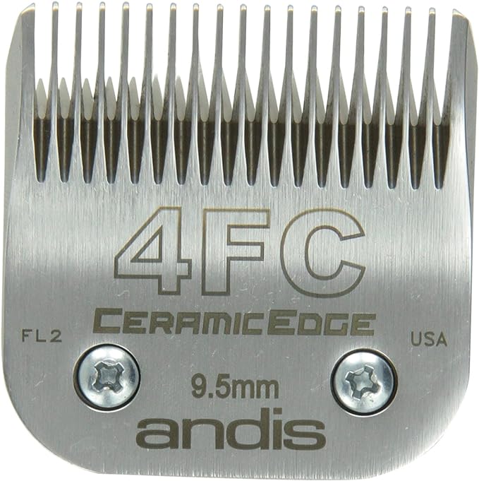 Andis CeramicEdge Carbon-Infused Steel Pet Clipper Blade, Size-4FC, 3/8-Inch Cut Length (64295)