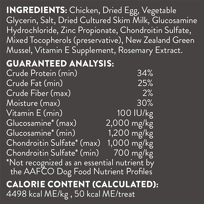 DOGSWELL Hip & Joint Dog Treats 100% Meaty, Grain Free, Glucosamine Chondroitin & Omega 3, Chicken Soft Strips 12 oz