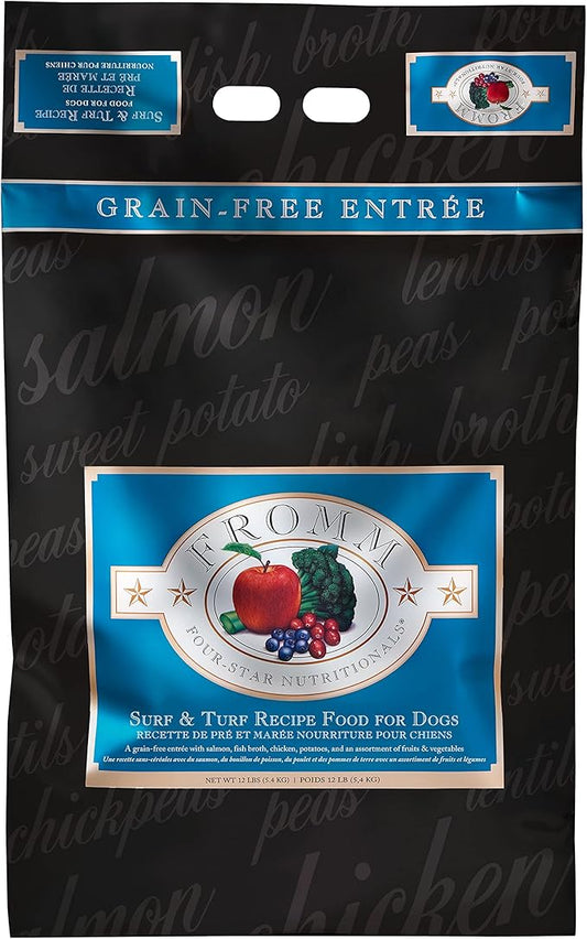 Fromm Four-Star Nutritionals Surf & Turf Dog Food - Premium Dry Dog Food - Salmon Recipe - 12 lb